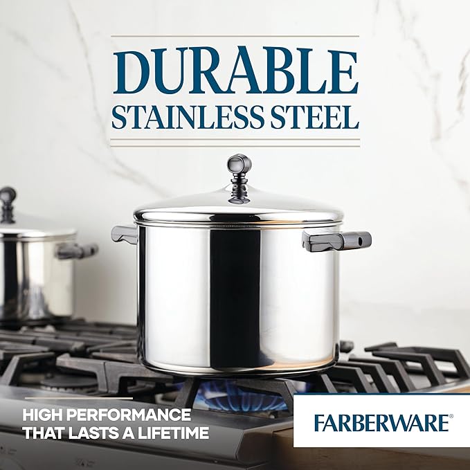 Farberware Classic Stainless Steel 8-Quart Stockpot with Lid - Silver