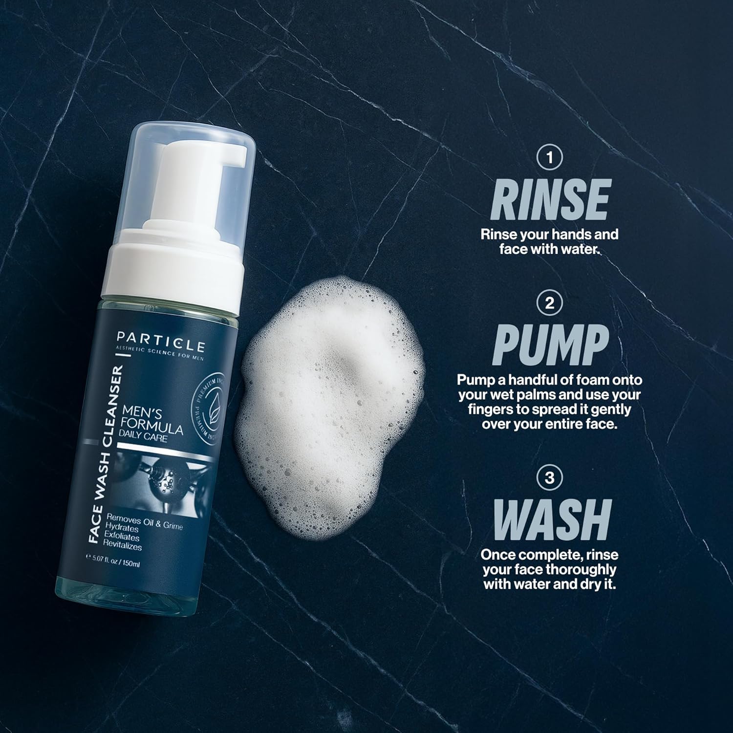 Particle Mens Face Wash - Anti Aging Face Cleanser for Men (5.07 Oz) - Daily Moisturizing Face Wash for Men - Revitalizes, Hydrates & Soothes, All Skin Types & All Ages-BrightBean Baby