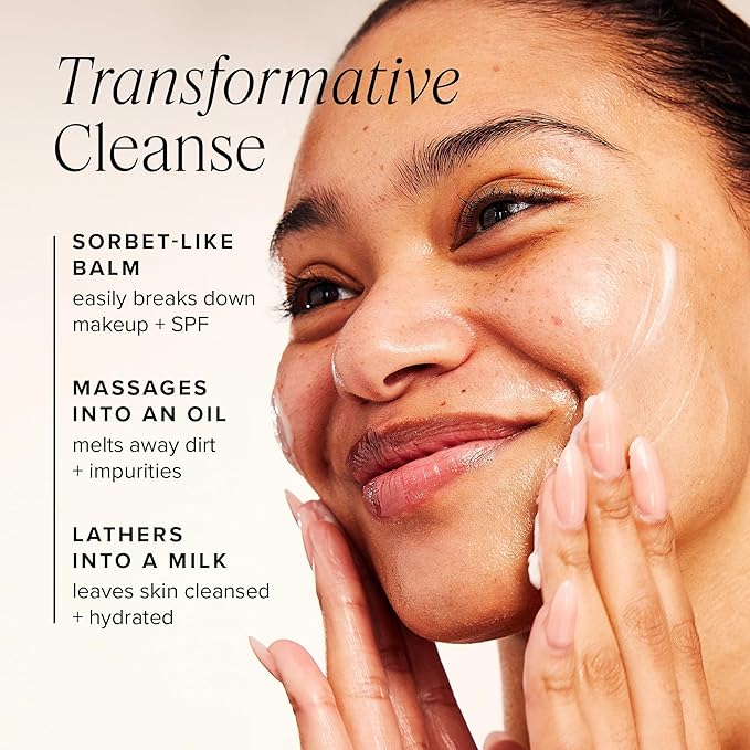 Farmacy Makeup Remover Cleansing Balm - Green Clean Waterproof Makeup Remover + Oil Based Cleanser - Gentle Exfoliating Double Cleanser - Melts From Balm to Milky Lather (12ml)-BrightBean Baby