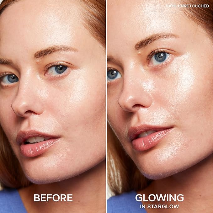 Saie Glowy Super Gel - Hydrating Makeup Primer and Illuminating Glow Serum Enriched with Vitamin C and Squalane Oil - All-Over Liquid Highlighter Makeup for Instant Glass Skin - Starglow (1 oz)-BrightBean Baby