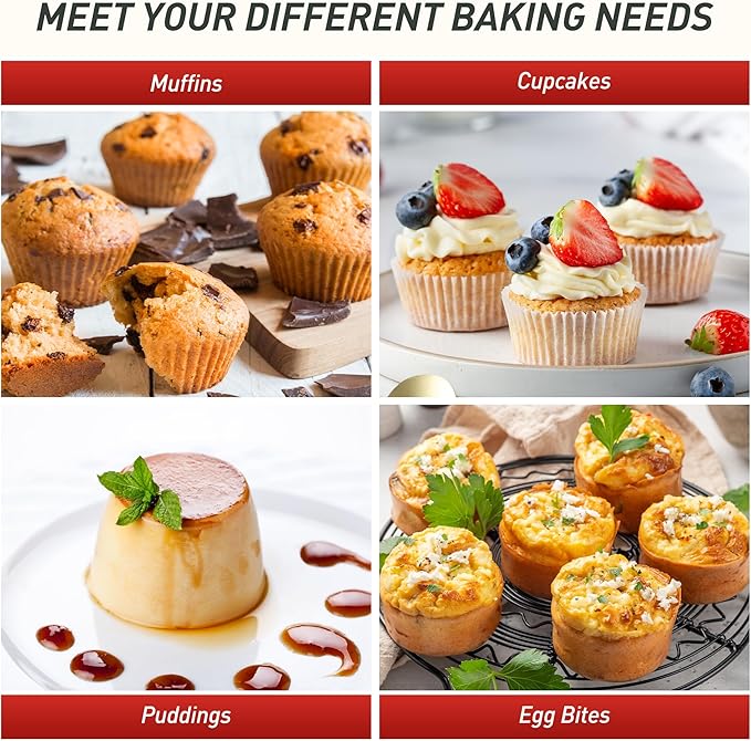 2 Pack 24 Cups Silicone Mini Muffin Pan with Metal Reinforced Frame Silicone Molds Cupcake Cake Baking Cheesecake Pans Cookie Baking Chocoflan Cupcake Mold Mini Bundt Cake Pan Women Gift