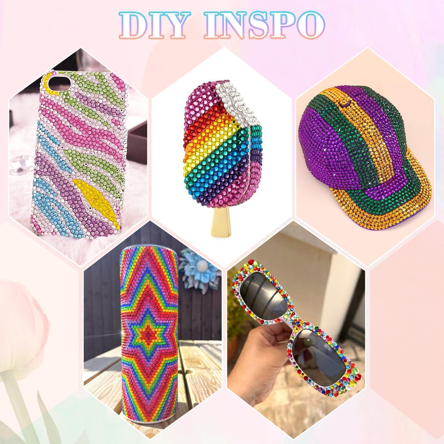 24000Pcs Resin Rhinestones with 3Pcs B7000 Jewelry Glue for Crafting, Multicolors 3mm Non Hotfix Flatback Gems, Bedazzling Crystal for DIY Crafts Clothing Tumblers Mugs Shoes Fabric Decor Nail Art-BrightBean Baby