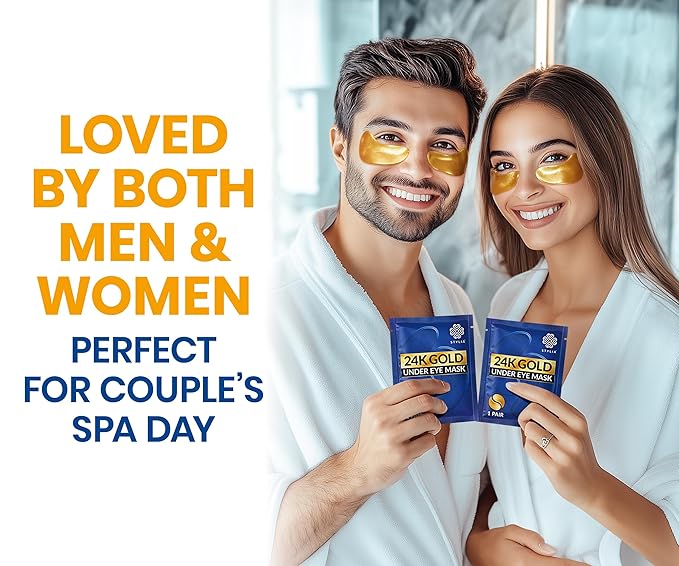 Stylia Under Eye Patches for Puffy Eyes and Dark Circles (30 Pairs) - 24k Gold Under Eye Mask with Vitamin C, Hyaluronic Acid, Pearl Extract - Eye Masks for Dark Circles and Puffiness-BrightBean Baby