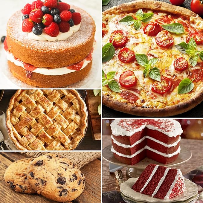 8-Inch Cake Pan Set of 3, Non-stick Baking Layer Cake Pans with 100 Pieces Parchment Paper, Dishwasher Safe Baking Pans (Round)