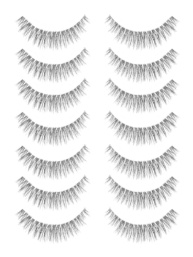 Natural Lashes Wispy Eyelashes 11MM Short Eye Lashes Pack 3D Volume Strip Lash Pack False Eyelashes Natural Look 7 Pair Siligli-BrightBean Baby
