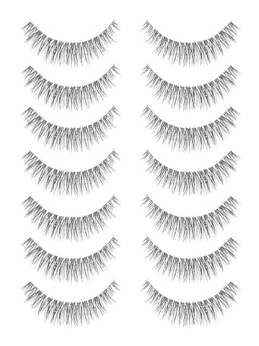 Natural Lashes Wispy Eyelashes 11MM Short Eye Lashes Pack 3D Volume Strip Lash Pack False Eyelashes Natural Look 7 Pair Siligli-BrightBean Baby