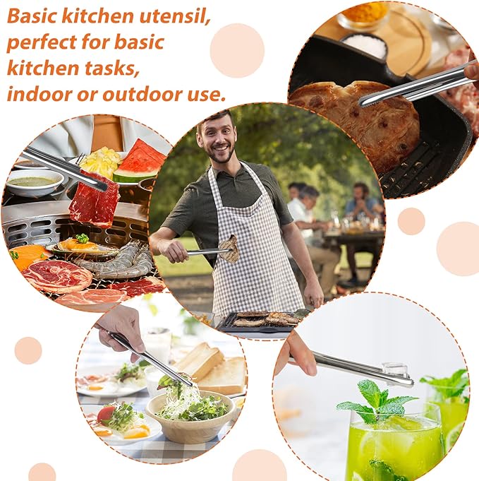 Serving Tongs Kitchen Tongs,Buffet Tongs, Stainless Steel Food Tong Serving Tong,small tongs 8 Pack (12 Inch)