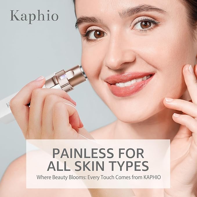 Facial Hair Removal for Women: 2 in 1 Electric Hair Removal Device for Chin Upper Lip Peach Fuzz & Rechargeable Eyebrow Trimmer for Shape Brows with Light (Blue)-BrightBean Baby