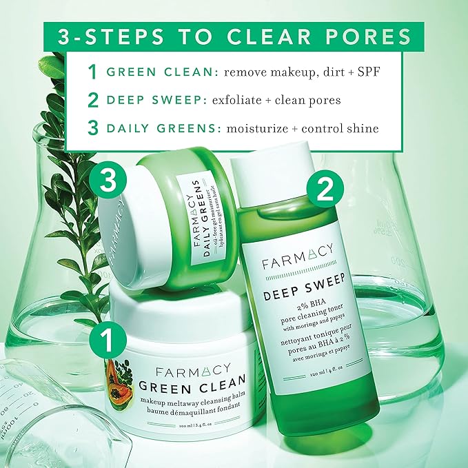 Farmacy 2% Salicylic Acid Toner for Face - Deep Sweep Gentle BHA Exfoliant for Oily Skin - Refines Texture with Papaya Enzymes & Moringa Water for a Healthy-Looking Complexion (100ml)-BrightBean Baby