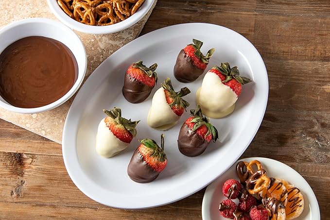 Carlisle FoodService Products Kingline Plastic Oval Platter Oval Tray for Home and Restaurant, Melamine, 12 x 9 Inches, White, (Pack of 12)