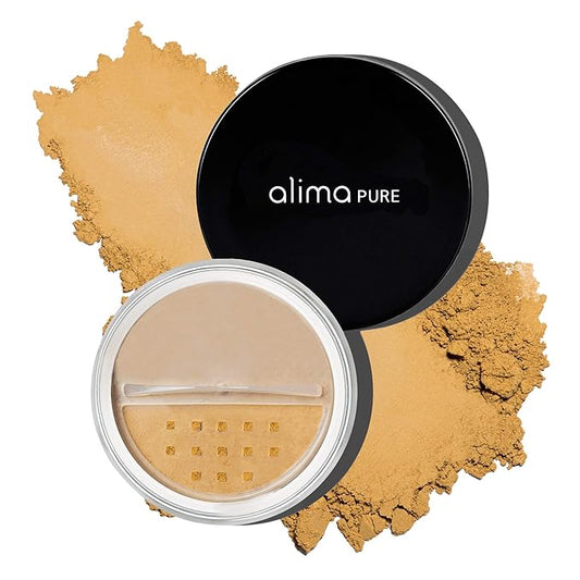 Alima Pure Matte Foundation Loose Mineral Powder Foundation Makeup, Loose Powder Makeup Oil Free Talc Free Powder, Natural Makeup Mineral Foundation Full Coverage Natural Foundation Powder .15 oz/4.5g-BrightBean Baby