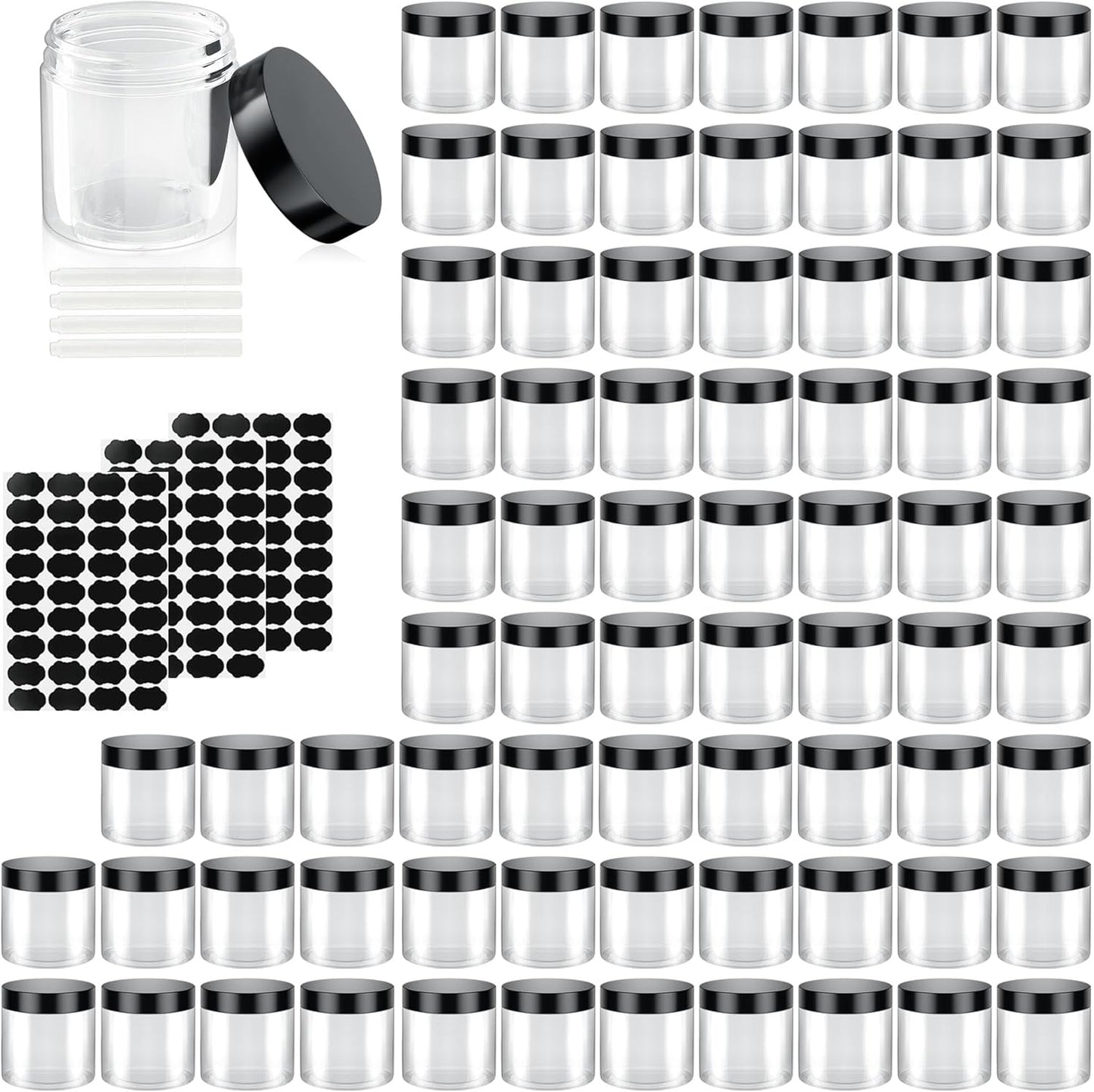 40 Pack 4 Oz Plastic Containers with Lids, OBKJJ Clear Travel Size Leak Proof Makeup Travel Containers BPA Free Cosmetic Slime Jars for Lotion, Cream, Body Butter, Makeup, Ointments (40)-BrightBean Baby