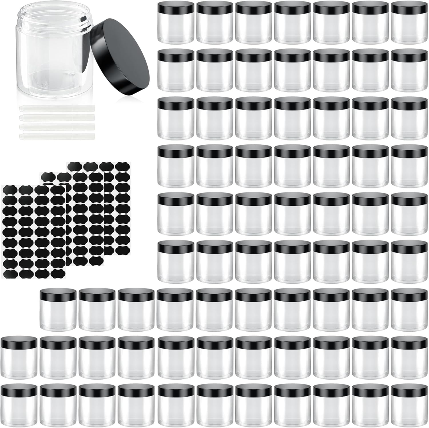 40 Pack 4 Oz Plastic Containers with Lids, OBKJJ Clear Travel Size Leak Proof Makeup Travel Containers BPA Free Cosmetic Slime Jars for Lotion, Cream, Body Butter, Makeup, Ointments (40)-BrightBean Baby