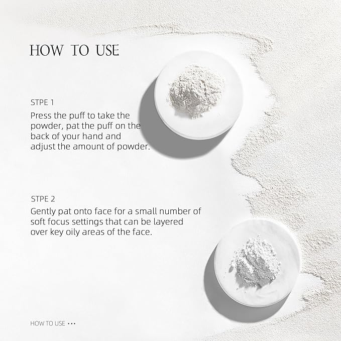 Nude Translucent Makeup Setting Powder, Waterproof High-Definition Traceless Powder Matte Setting Makeup, Long-Lasting Oil Control, Minimizes Pores and Fine Lines Loose Cosmetics, 03-BrightBean Baby
