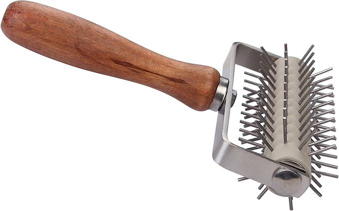 Handle Roller Docker Stainless Steel Pizza Dough Docker For Homemade Pizza Cake Pie Bread Pastry Baking Tool