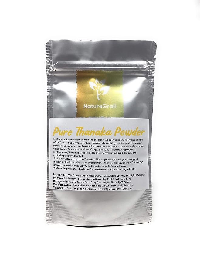 Pure Thanaka Powder - Tanaka From Thailand - Ingredients: 100% Thanaka Wood Powder (Hesperethusa Crenulata) - Net Weight: 1.76oz / 50g-BrightBean Baby