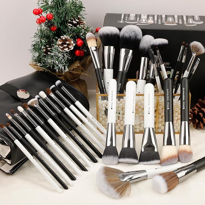 DUcare Professional Makeup Brushes 31Pcs Panda Series Makeup Brush Set Kabuki Foundation Blending Face Powder Blush Concealers Eye Shadows With Leather Case Organizer-BrightBean Baby
