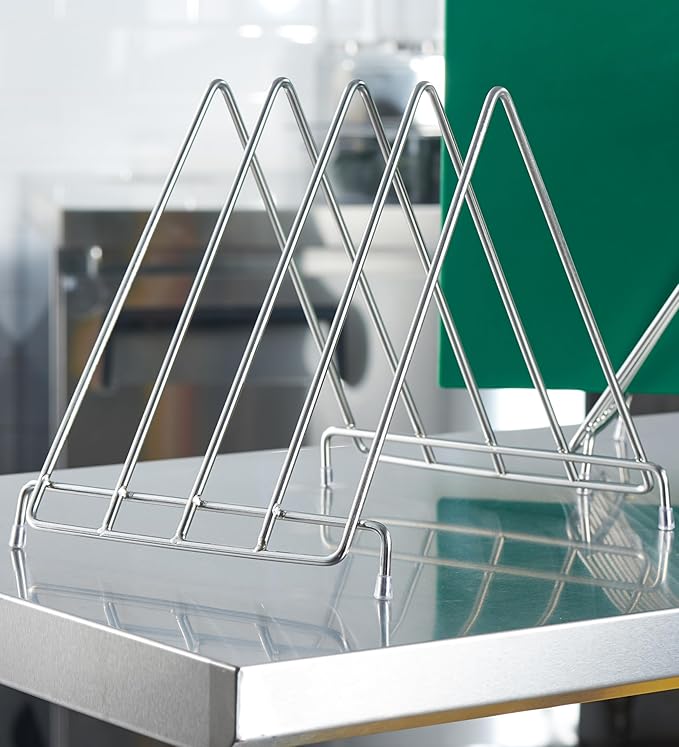 CURTA 4-Piece NSF 20" x 14" x 1/2" Multi-Colored Flexible Cutting Board Kit with Stainless steel Storage Rack, Color Coded Plastic Chopping Board with Anti Slip Surface Dishwasher Safe