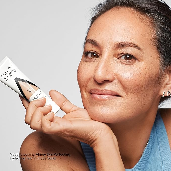 Almay Hydrating Liquid Foundation Tint, Lightweight with Light Coverage, Naturally Dewy Finish, Hypoallergenic, Dermatologist TestedFragrance Free, 130 Sand, 0.94 fl oz.-BrightBean Baby