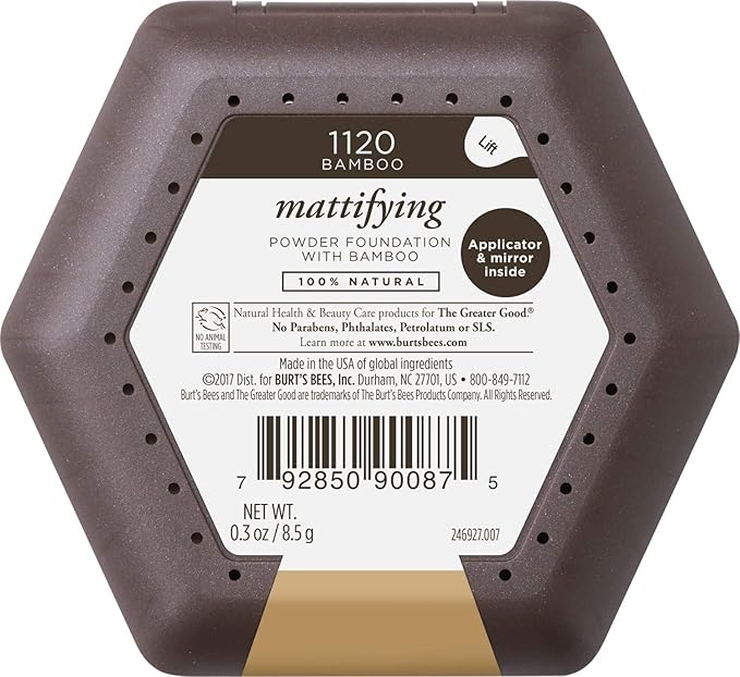 Burt’s Bees 100% Natural Origin Mattifying Powder Foundation, Bamboo, 0.3 Ounce, Packaging May Vary-BrightBean Baby