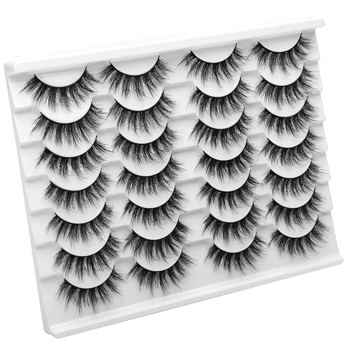 Fake Lashes False Eye Lashes Mink False Eyelashes Natural Cat Eye Lashes Fluffy Fake Eyelashes 16MM Lashes A25-BrightBean Baby