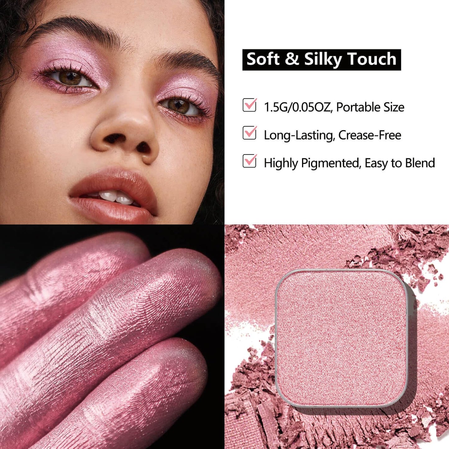 3-Color Eyeshadow Combo Pack – Matte & Shimmer Neutral Shades,Powder, Highly Pigmented, Long-Lasting, Refills Pans for Custom Magnetic Palette-BrightBean Baby