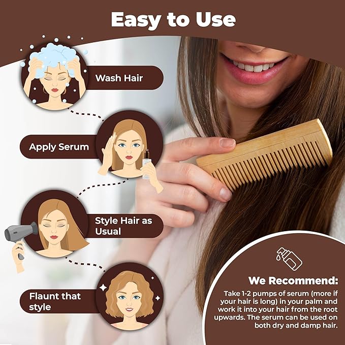 HerStyler Hair Serum - Argan Oil, Vitamin E, and Aloe Vera for Repair, Anti-Frizz for All Hair Textures, Nourishing for Enhanced Shine, Non-Greasy, Suitable for Color Treated Hair-BrightBean Baby