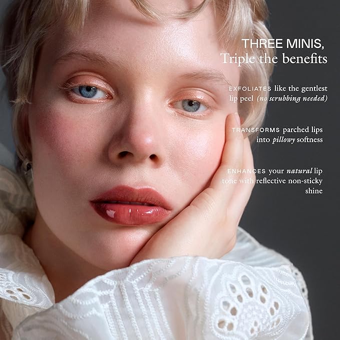 EADEM The Threesome: Three Mini Le Chouchou Lip Softening Balms, Lip Gloss for Women, Lip Plumper & Lip Mask, Overnight Hydrating & Moisturizing Luxury Lip Balm-BrightBean Baby