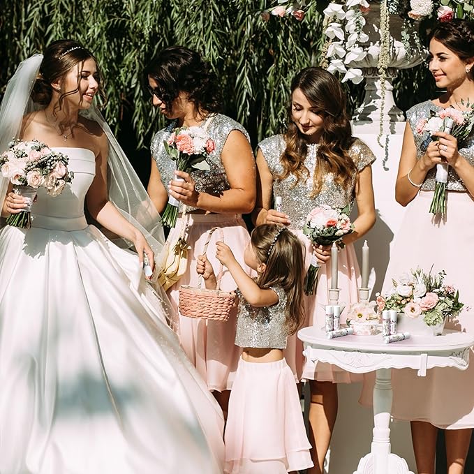 30 Pcs Wedding Lip Balms Bulk Wedding Bridal Shower Favors for Guests Wedding Souvenirs Moisturizing Floral Lip Balm Thank You Gifts for Bachelorette Party Bridesmaid Baby Shower, Pink Flower-BrightBean Baby