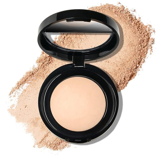 LAURA GELLER NEW YORK Baked Blurring + Setting Powder, Translucent Makeup Setting Powder For Soft-Focus Finish, Minimize Fine Lines and Pores, Porcelain/Fair-BrightBean Baby
