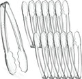[Clear Tongs 9'' Inches] Plasticpro 9'' Serving Tongs Heavy Duty Reusable Kitchen and BBQ Clear Serving Tong for party's, Caterings, Events, Buffet, Weddings, And every Day use Pack of 12