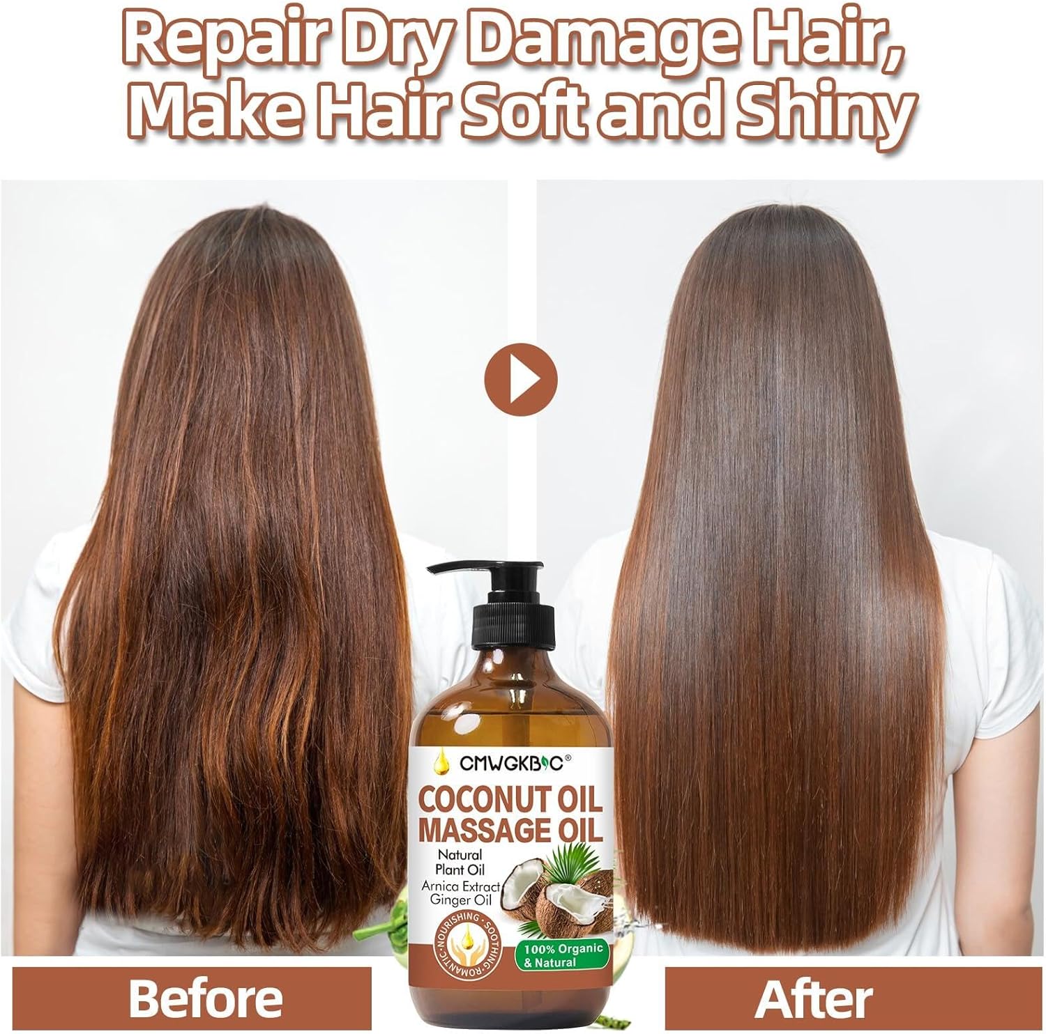 Coconut Oil Massage Oil for Massage Therapy- Relaxing Massage Oil,Carrier Oil for Essential Oils,Non-Greasy Coconut Oil for Skin and Hair,Massage Oils for Date Night Spa Body Oil for Women Men-BrightBean Baby