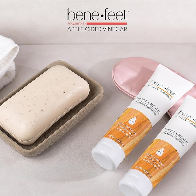 Benefeet Sweet Dreams Overnight Foot Repair - Night Cream for Detox, Moisturize & Soften Dry Cracked Skin, With Apple Cider Vinegar, Turmeric & Borage Oil, 4oz (2 Pack)-BrightBean Baby