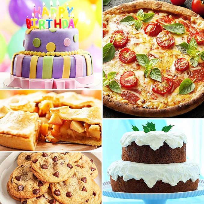 Round Cake Pans Set of 2, Non-stick Baking Cake Pan with 100 Pieces Parchment Paper, Dishwasher Safe Cake Baking Pans (8+9 Inch)