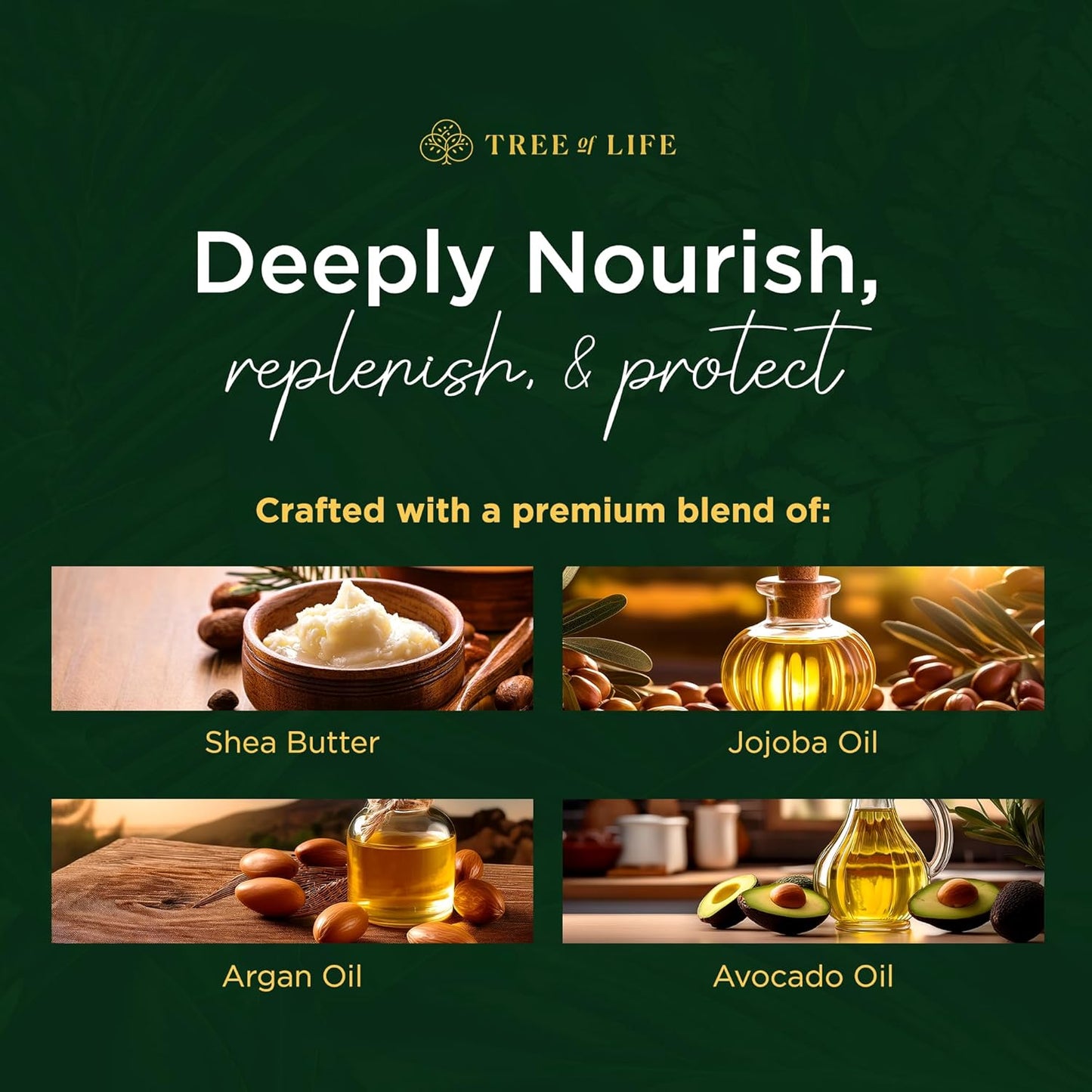 Tree of Life Vanilla Body Wash Gel - Moisturizing Shower Gel with Jojoba Oil and Shea Butter Hydrating Body Wash for Sensitive Skin and All Skin Types, 16.9 fl oz-BrightBean Baby