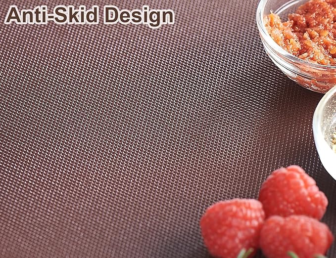 CURTA Cutting Boards for Kitchen, 20" x 14" x 0.5" Brown Color Coded Plastic Commercial Chopping Board with Anti Slip Surface Dishwasher Safe