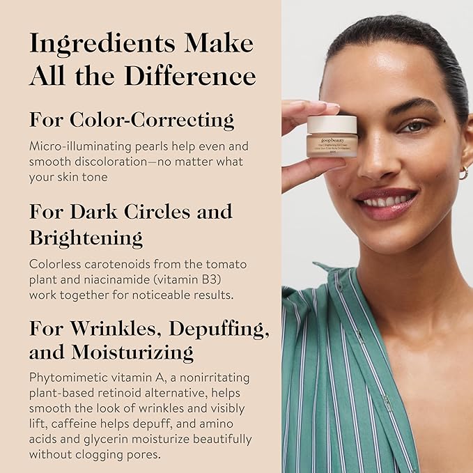 goop Beauty Vitamin C Eye Cream | Color Correcting Cream for Dark Circles | Helps Smooth Wrinkles & Depuff Eyes | 0.5 fl oz-BrightBean Baby