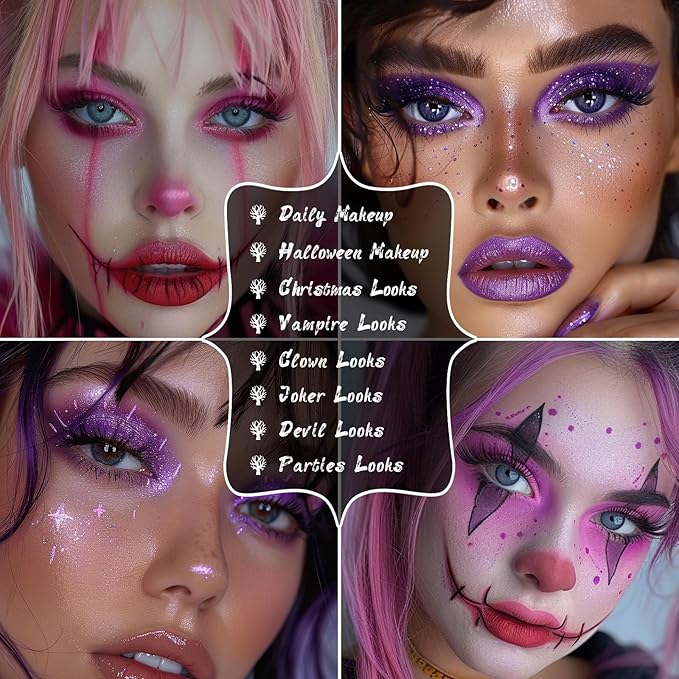 UCANBE Purple Eyeshadow Makeup Palette, 15 Colors Dark Smokey Shimmer Matte Metallic Glitter Eye Shadow Pallet, Violet Lavender Pink Make Up Kit for Cosplay Halloween Ursula Witch Costume Parties-BrightBean Baby