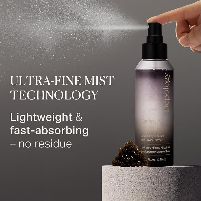depology Glowing Spray Serum, Hydrating & Firming Facial Mist, Radiance Skin, Smooths Fine Lines and Wrinkles, Face Mist with Hyaluronic Acid & Collagen, Facial Spray for All Skin Types, 4.06 Fl Oz.-BrightBean Baby