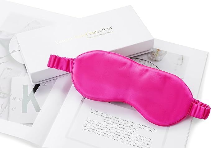 Silk Sleep Mask Light Blocking Luxury 100% Mulberry 19mm Silk Eye Mask Eye Cover Blindfold Ultra Soft Light & Comfy Anti Aging Skin Care with Travel Bag Gift Package-BrightBean Baby