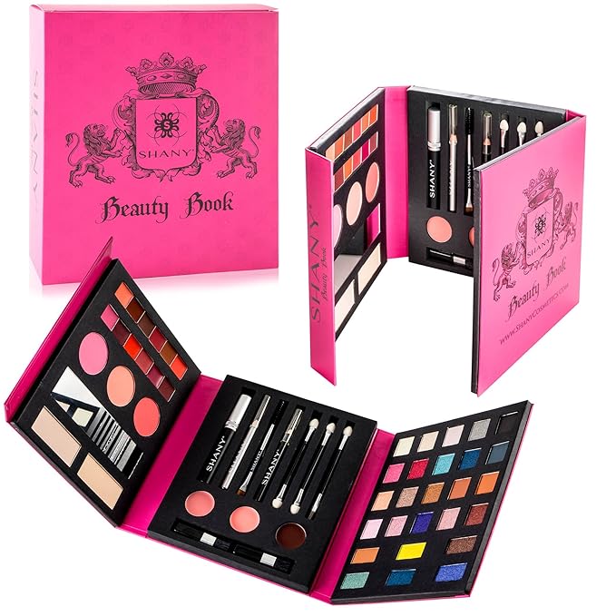 SHANY Beauty Book Makeup Kit All in one Travel Makeup Set - 35 Colors Eyeshadow, Eye brow, makeup blushes, powder palette,10 Lip Colors, Eyeliner pens & makeup Mirror - Holiday Makeup Gift Set-BrightBean Baby