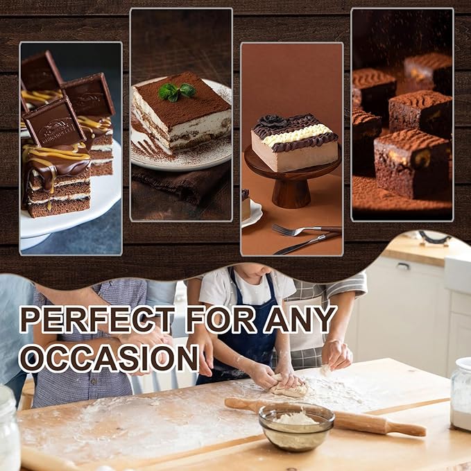 BEWOS 102 PCS 8-Inch Square Cake Pan Set - Includes 100 Baking Parchment Papers, Double Non-Stick Stainless Steel Cake Pans, Baking Pan for Brownie Cakes, Mirror Polished & Dishwasher Safe