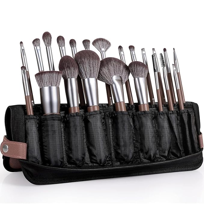 DUcare Professional Makeup Brush Set 22Pcs with Travel Case Synthetic Kabuki Foundation Brush, Face Powder Brush, Blush Brush, Concealer Brush, Eyeshadow Brushes-BrightBean Baby