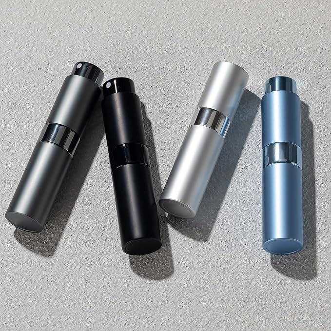 Travel Perfume Bottle Refillable - Cologne Spray Atomizer Mini - Small Travel Size Empty Sprayer for Refill Sample Container - Portable Fragrance Decant Dispenser for Women Men 8ml 4PCS Grey-BrightBean Baby