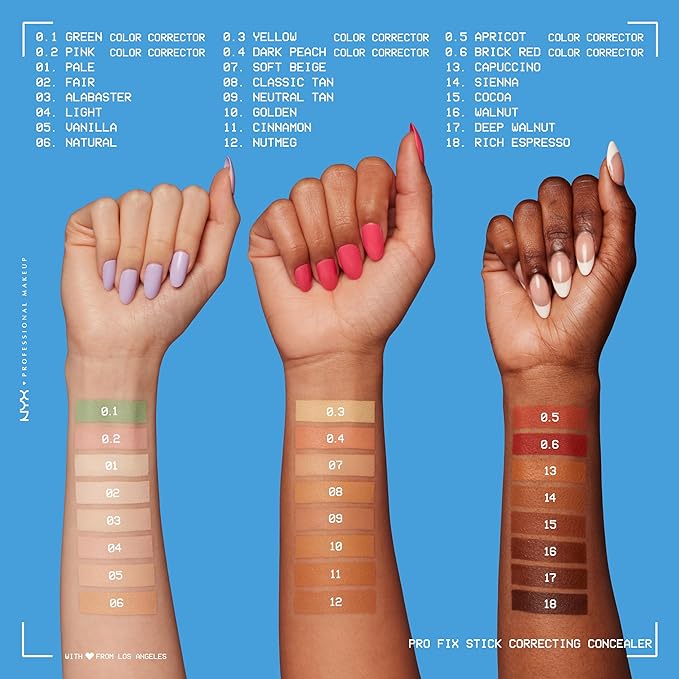 NYX PROFESSIONAL MAKEUP Pro Fix Stick Correcting Concealer, Buildable Medium Coverage Concealer Stick - Light-BrightBean Baby
