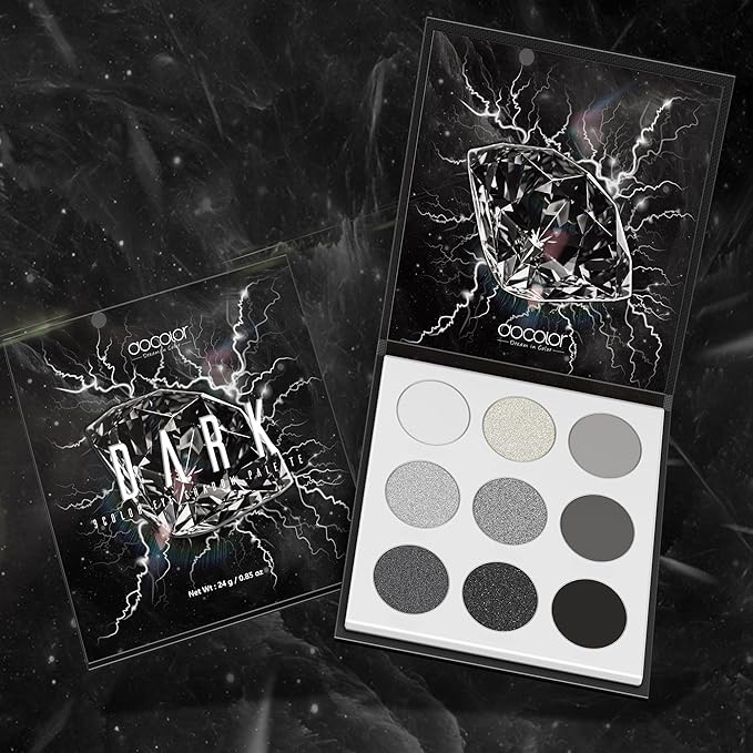 docolor Eyeshadow Palette 9 Colors Black Eyeshadow Gemstone Shadow Palette Highly Pigmented Mattes Shimmers Smokey Glitter Cream Colorful Powder Blendable Long Lasting Waterproof Makeup Palette-BrightBean Baby