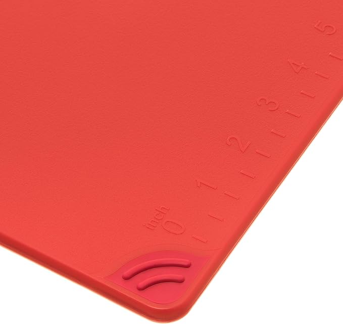 San Jamar Saf-T-Grip Plastic Cutting Board with Safety Hook, 9" x 12" x 0.375", Red - (Pack of 6)