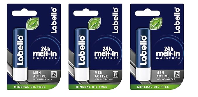 Labello Active Lip Care for Men 4.8g/5.5ml SPF 15-3 Pack-BrightBean Baby