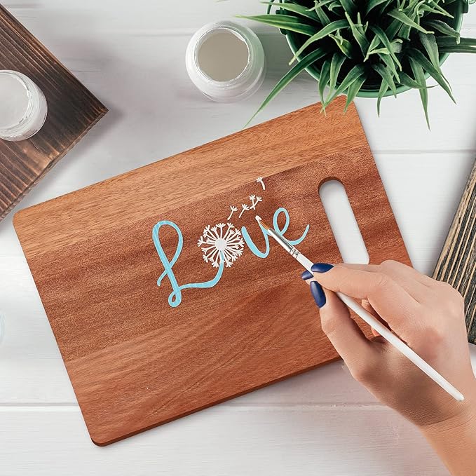 Vesici 18 Pack Bamboo/Wood Cutting Board with Handles Bulk Plain Blanks Laser Engraving Chopping Board for Customized Engraving Gifts Crafts Christmas Keepsakes(Walnut,14''x11'')