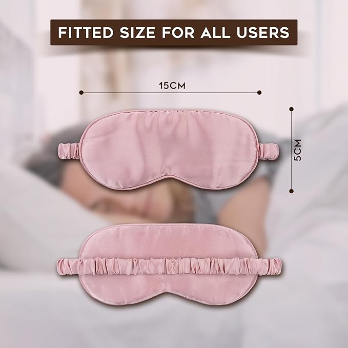 in Flight Mind Mulberry Silk Sleep Mask, Eye Mask for Sleeping with Elastic Headband, Super Soft Sleeping Mask,Comfortable Silk Eye Sleep Mask, Sleep Eye Mask for Night Sleeping, Travel, Nap(Pink)-BrightBean Baby